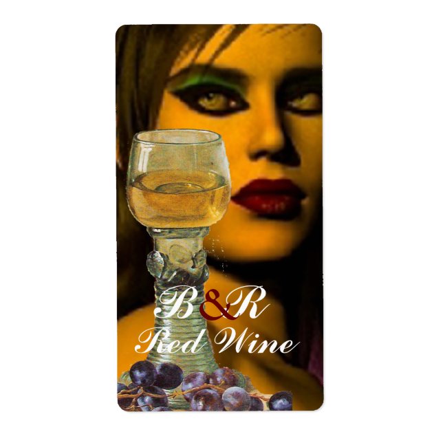 BEAUTY AND WHITE WINE GLASS Wine Tasting Party Label (Front)