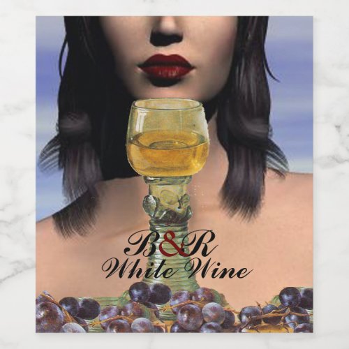 BEAUTY AND WHITE WINE GLASS Wine Tasting Party Wine Label