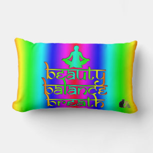 Beauty Balance Breath Rainbow Intentions Lumbar Pillow