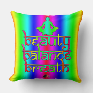 Beauty Balance Breath Rainbow Intentions Throw Pillow