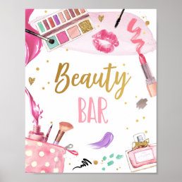 Beauty Bar Spa Party Makeup Glamour Girl Birthday Poster