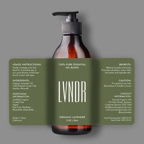 Beauty Bath Body Cosmetic Green Modern Product Label