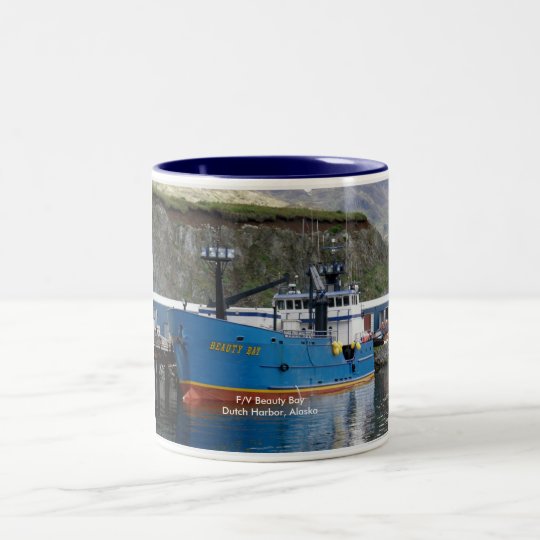 Beauty Bay, Crab Boat in Dutch Harbor, Alaska Two-Tone Coffee Mug