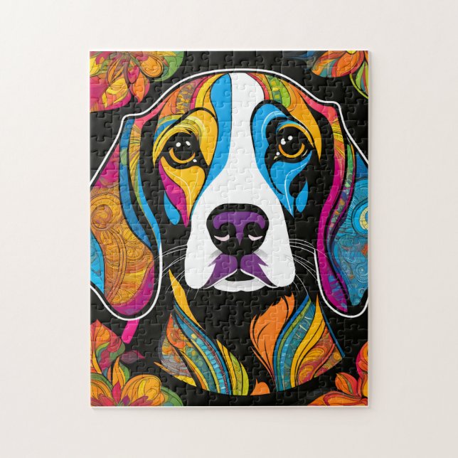 Beauty Beagle Colorful Jigsaw Puzzle (Vertical)