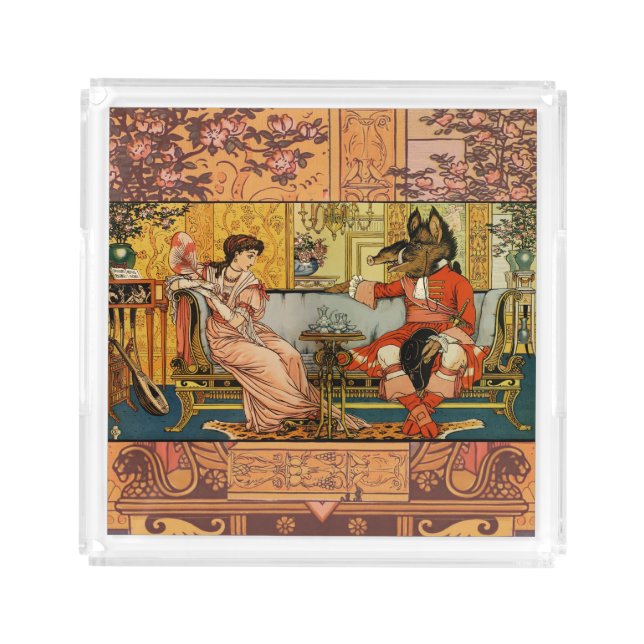 Beauty Beast Classic Fairy Tale Characters Acrylic Tray (Front)