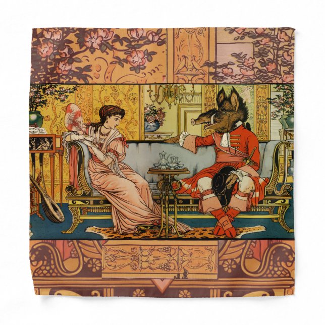 Beauty Beast Classic Fairy Tale Characters Bandana (Front)