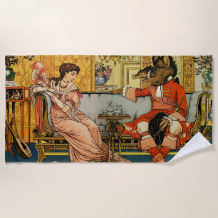 Beauty Beast Classic Fairy Tale Characters Beach Towel