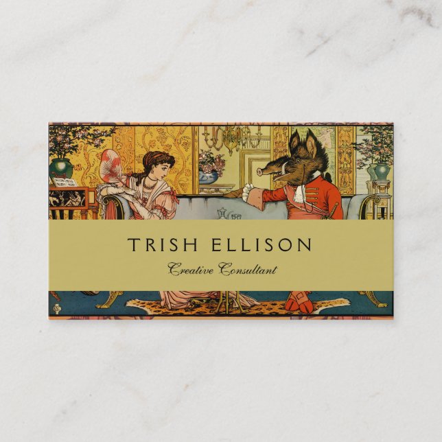 Beauty Beast Classic Fairy Tale Characters Business Card (Front)