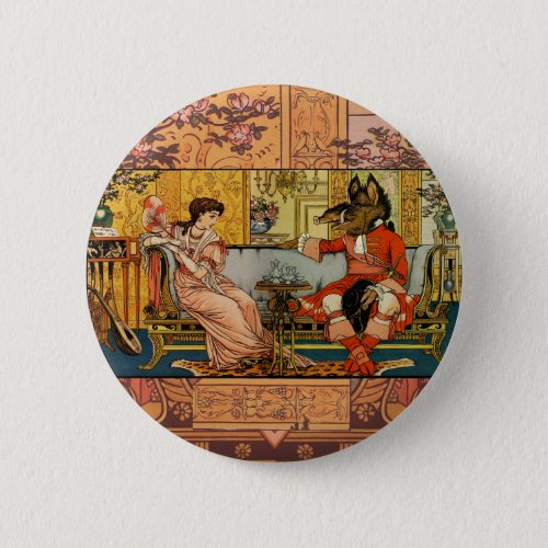 Beauty Beast Classic Fairy Tale Characters Button