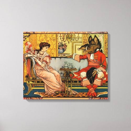 Beauty Beast Classic Fairy Tale Characters Canvas Print