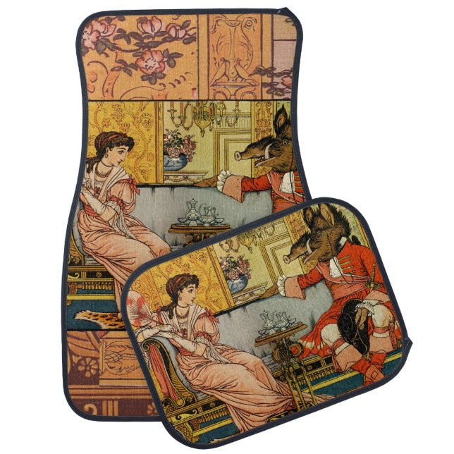 Beauty Beast Classic Fairy Tale Characters Car Floor Mat (Set)