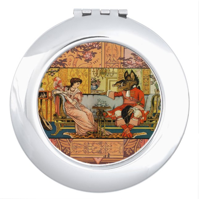 Beauty Beast Classic Fairy Tale Characters Compact Mirror (Front)