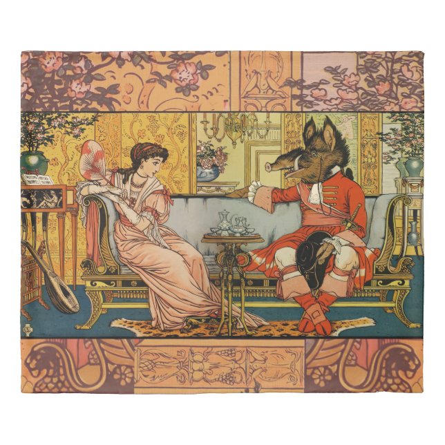 Beauty Beast Classic Fairy Tale Characters Duvet Cover (Front)