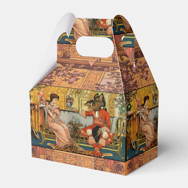 Beauty Beast Classic Fairy Tale Characters Favor Boxes (Front Side)