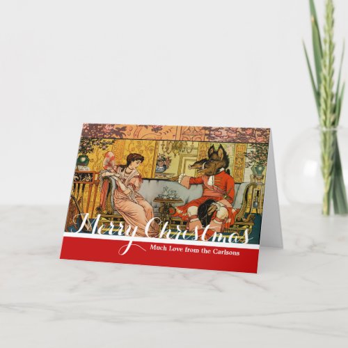 Beauty Beast Classic Fairy Tale Characters Holiday Card