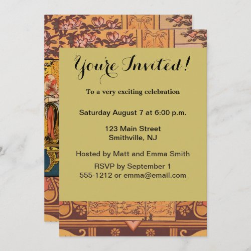 Beauty Beast Classic Fairy Tale Characters Invitation