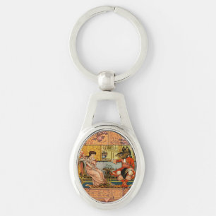 Beauty Beast Classic Fairy Tale Characters Keychain
