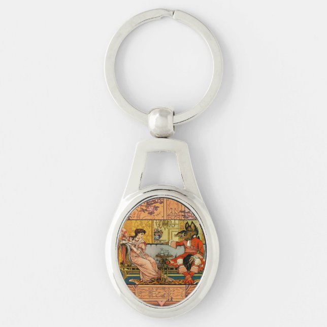 Beauty Beast Classic Fairy Tale Characters Keychain (Front)