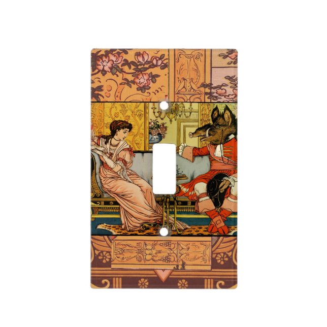 Beauty Beast Classic Fairy Tale Characters Light Switch Cover (Front)