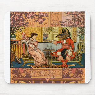 Beauty Beast Classic Fairy Tale Characters Mouse Pad