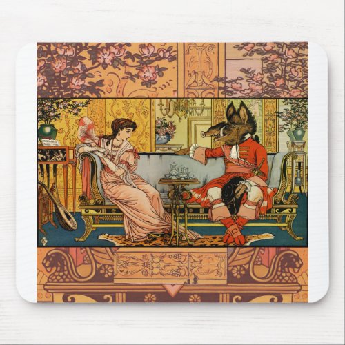 Beauty Beast Classic Fairy Tale Characters Mouse Pad