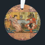 Beauty Beast Classic Fairy Tale Characters Ornament<br><div class="desc">Step into the enchanting world of a timeless romance with this captivating Beauty and the Beast illustration. This colorful image is faithfully based on an antique book illustration by the renowned artist Walter Crane, originally published in 1874. The scene vividly portrays Beauty and the Beast facing each other across an...</div>