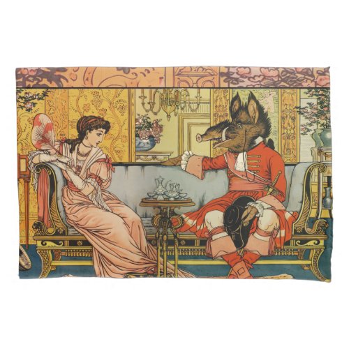 Beauty Beast Classic Fairy Tale Characters Pillow Case