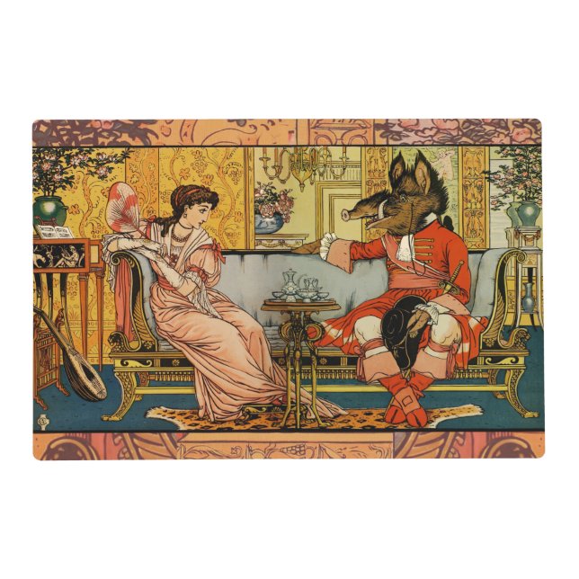 Beauty Beast Classic Fairy Tale Characters Placemat (Front)
