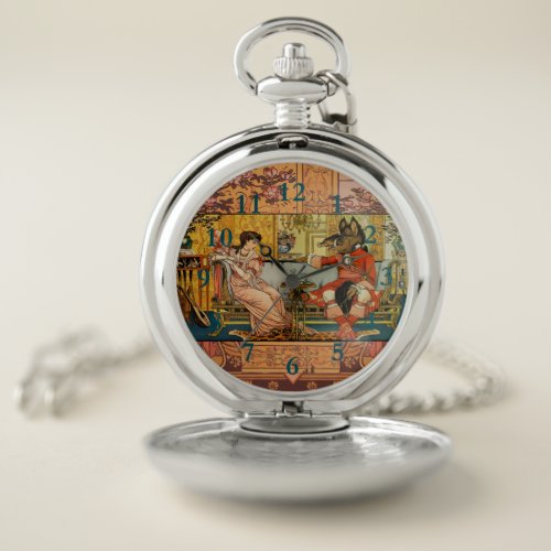 Beauty Beast Classic Fairy Tale Characters Pocket Watch