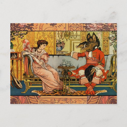 Beauty Beast Classic Fairy Tale Characters Postcard