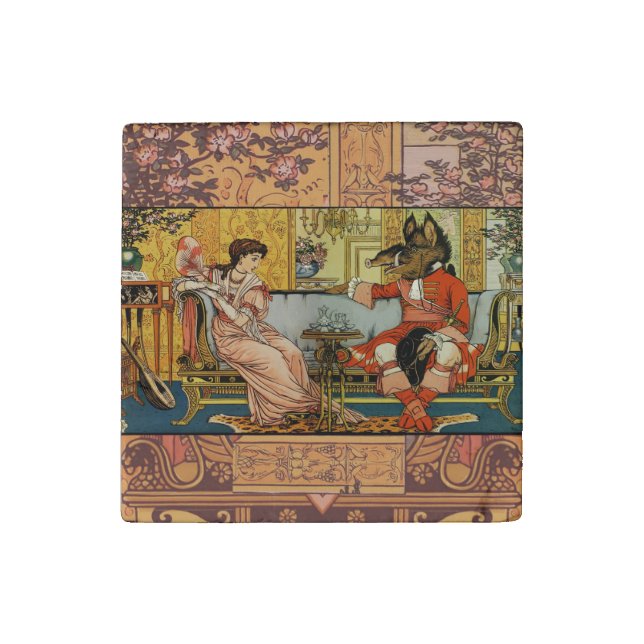 Beauty Beast Classic Fairy Tale Characters Stone Magnet (Fourth Magnet)