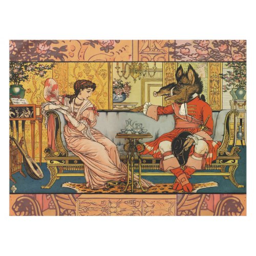 Beauty Beast Classic Fairy Tale Characters Tablecloth