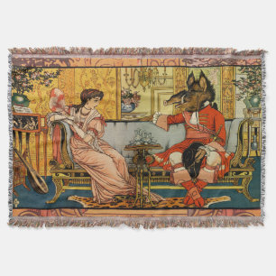 Beauty Beast Classic Fairy Tale Characters Throw Blanket
