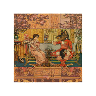 Beauty Beast Classic Fairy Tale Characters Wood Wall Art