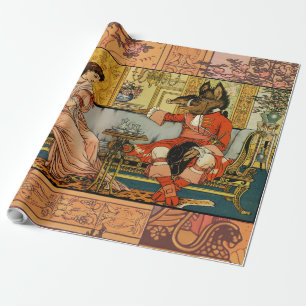 Beauty Beast Classic Fairy Tale Characters Wrapping Paper