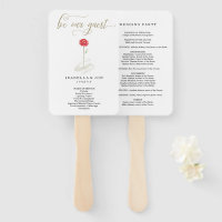 Beauty & Beast Wedding Mass Ceremony Program Fan