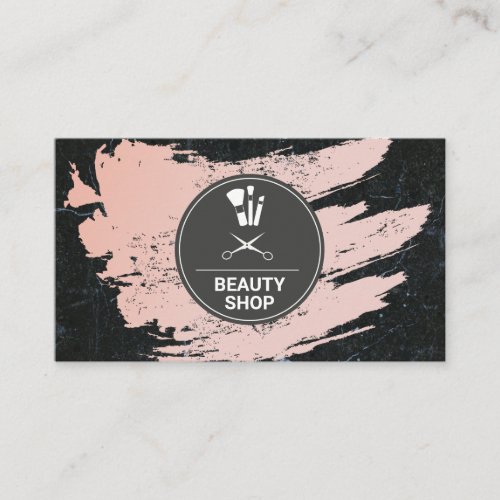 Beauty Black Marble  Hairstylist Makeup Artist Business Card