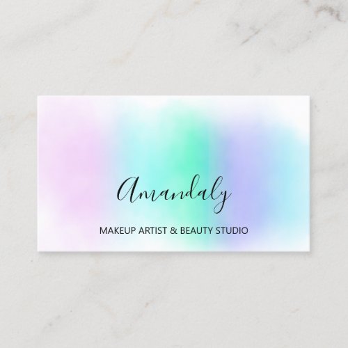 Beauty Blog Makeup Artist Abstract Green Blue  Business Card