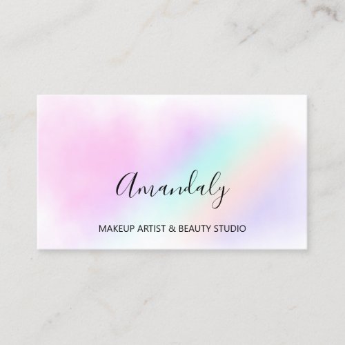 Beauty Blog Makeup Artist Abstract Holographic  Business Card
