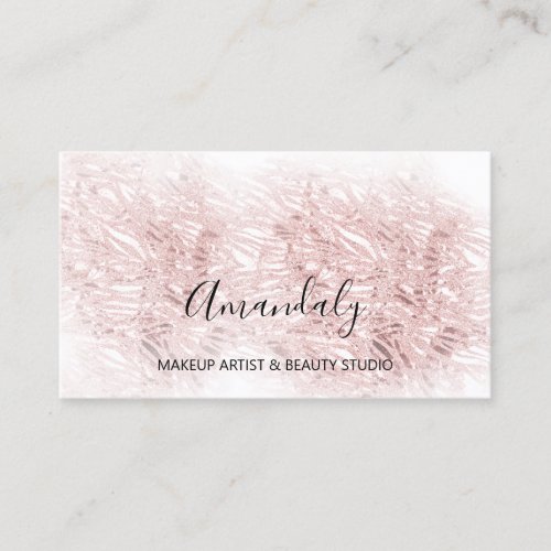Beauty Blog Makeup Artist Abstract Metallic Rose Business Card