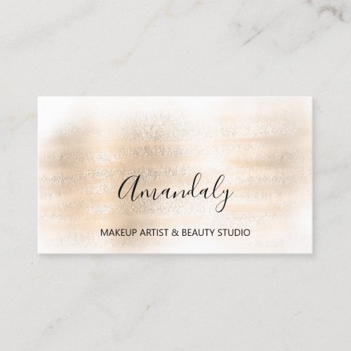 Beauty Blog Makeup Artist Abstract Ombre White  Business Card