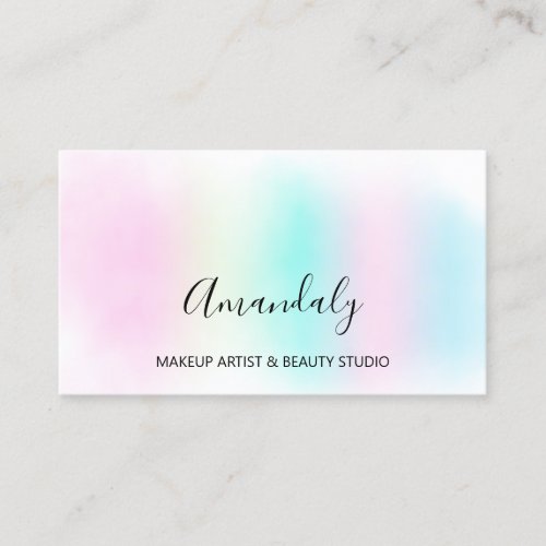 Beauty Blog Makeup Artist Abstract Pastel Ombre Business Card
