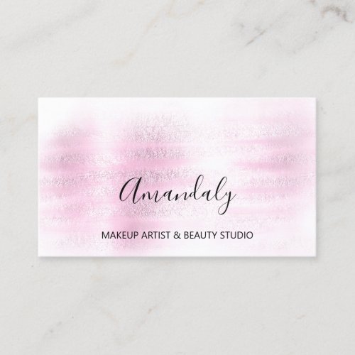Beauty Blog Makeup Artist Abstract Pink  Business Card