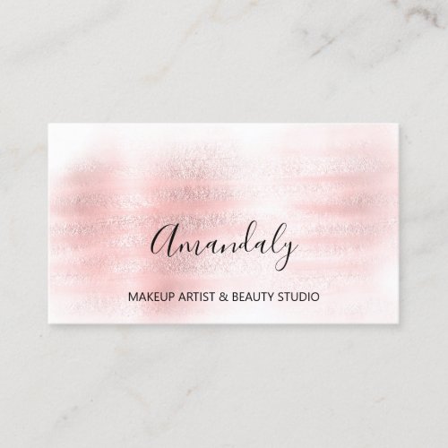 Beauty Blog Makeup Artist Abstract Rose White Business Card