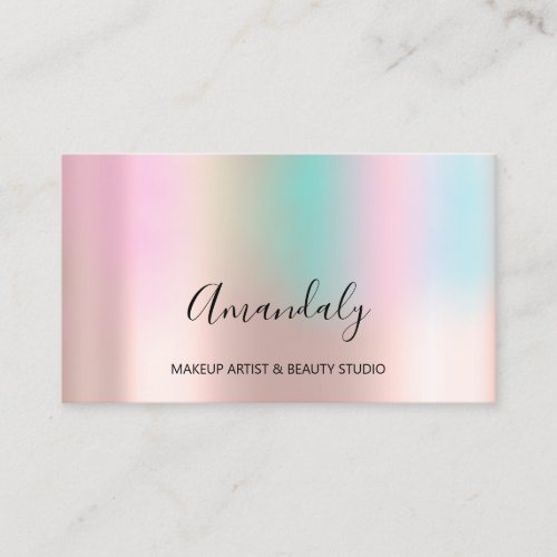 Beauty Blog Makeup Artist Powder Delicate Pastels Business Card