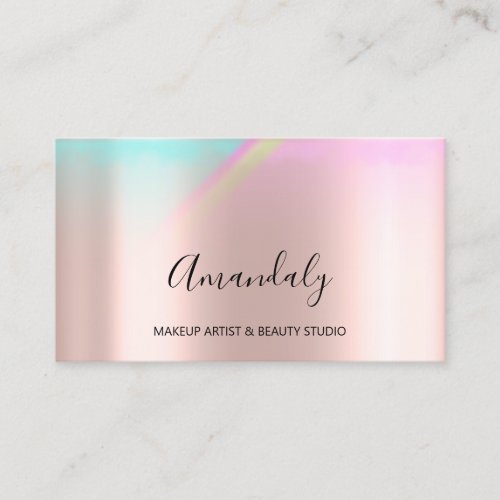 Beauty Blog Makeup Artist Powder Delicate Pink  Business Card