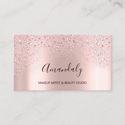 Beauty Blog Makeup Artist Powder Delicate Rose Business Card