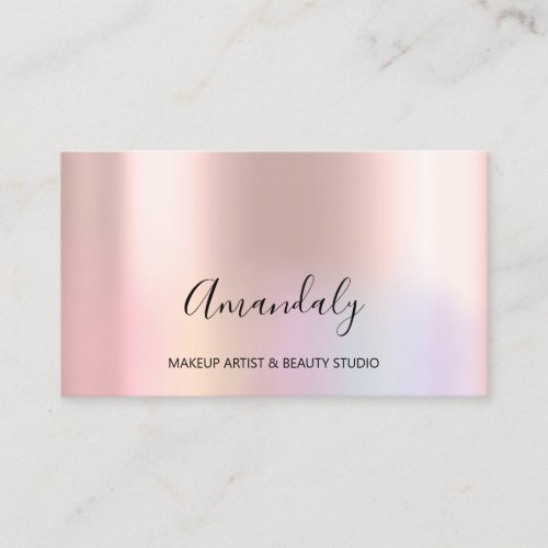Beauty Blog Makeup Artist Rose Blush Powder Pastel Business Card