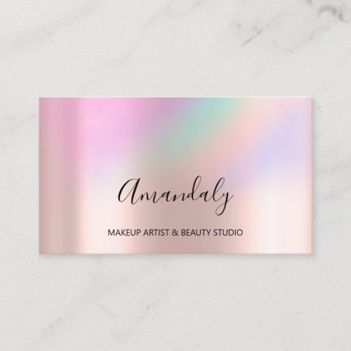 Beauty Blog Makeup Artist Rose Ombre Pink Business Card