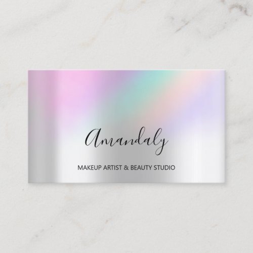 Beauty Blog Makeup Artist Rose Ombre Silver  Business Card